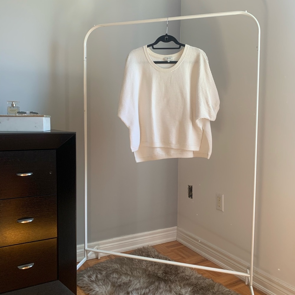 White Ribbed Sweater